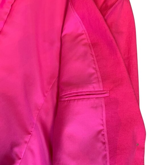 J. Crew Womens Hot Pink Linen Cotton Blazer Size 10 - Picture 7 of 14